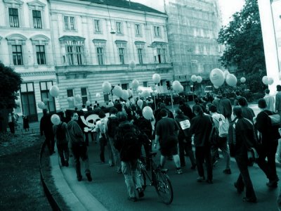 Photo von der Demo gg. Softwarepatente am 12.Mai 2004